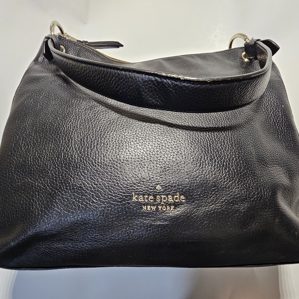 ​Kate Spade Vivian Mulberry Street Hobo Bag Black Pebbled Leather Gold Hardware